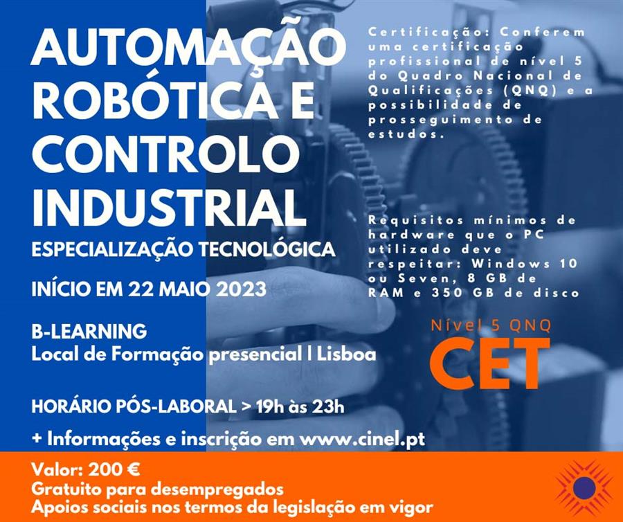 Tecnico/a Especialista em Automação, Robótica e Controlo Industrial