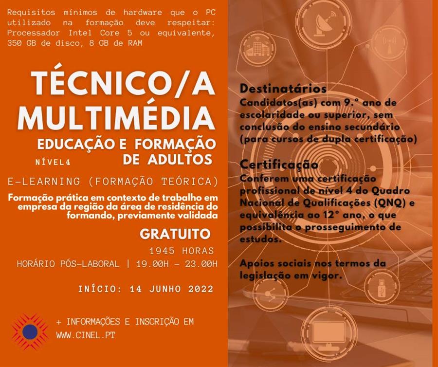 Técnico/a de Multimédia - Dupla Certificação (EFA)