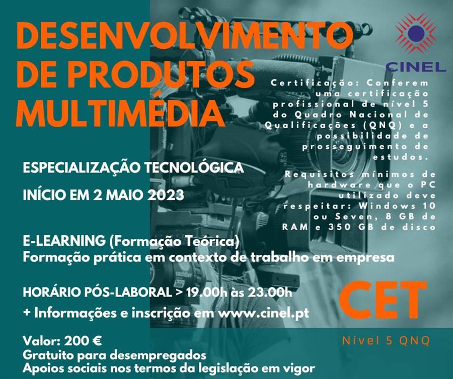 Técnico/a Especialista em Desenvolvimento de Produtos Multimédia (CET N5)