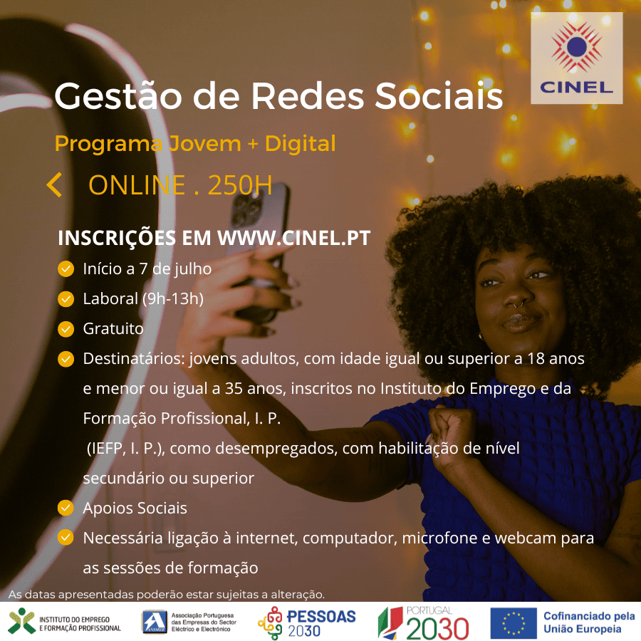 Gestão de Redes Sociais (PROGRAMA JOVEM + DIGITAL)