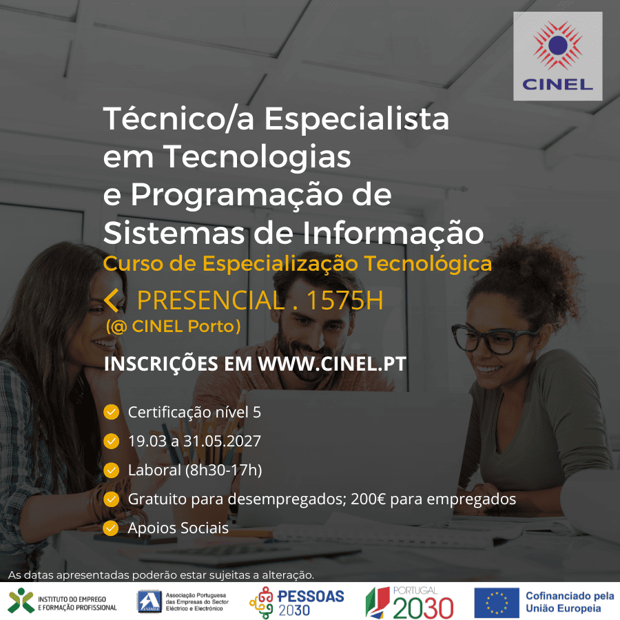 Técnico/a Especialista em Tecnologias e Programação de Sistemas de Informação - CET