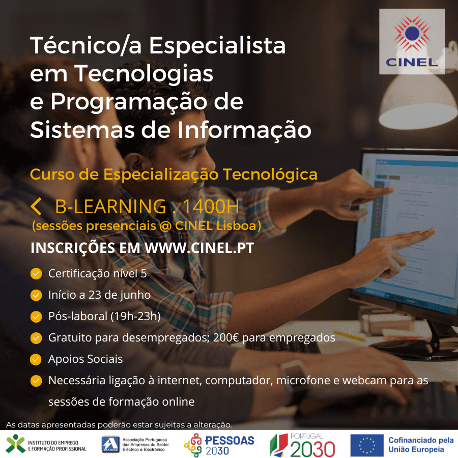 Técnico/a Especialista em Tecnologias e Programação de Sistemas de Informação - CET